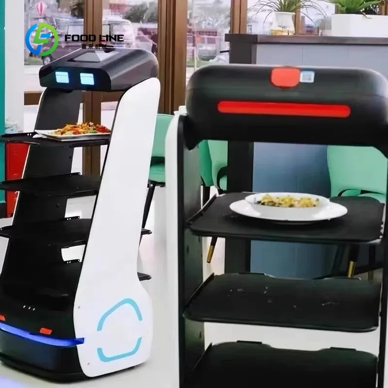 Customized Intelligent Commercial Delivery Robot LDS+VSLAM Navigation IP65 Rated 48h Runtime Auto Charge Food Delivery Robot
