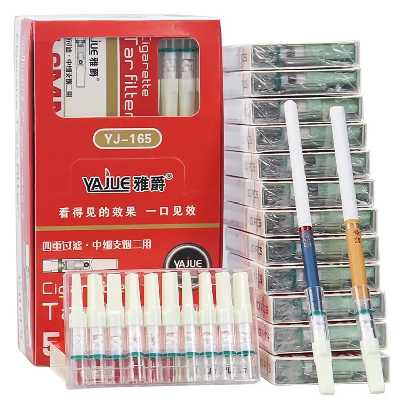Disposable Cigarette Mouth Filter reduce tar Quadruple filtered mouthpiece For Medium slim Smoke filter Men Cigarette Tool