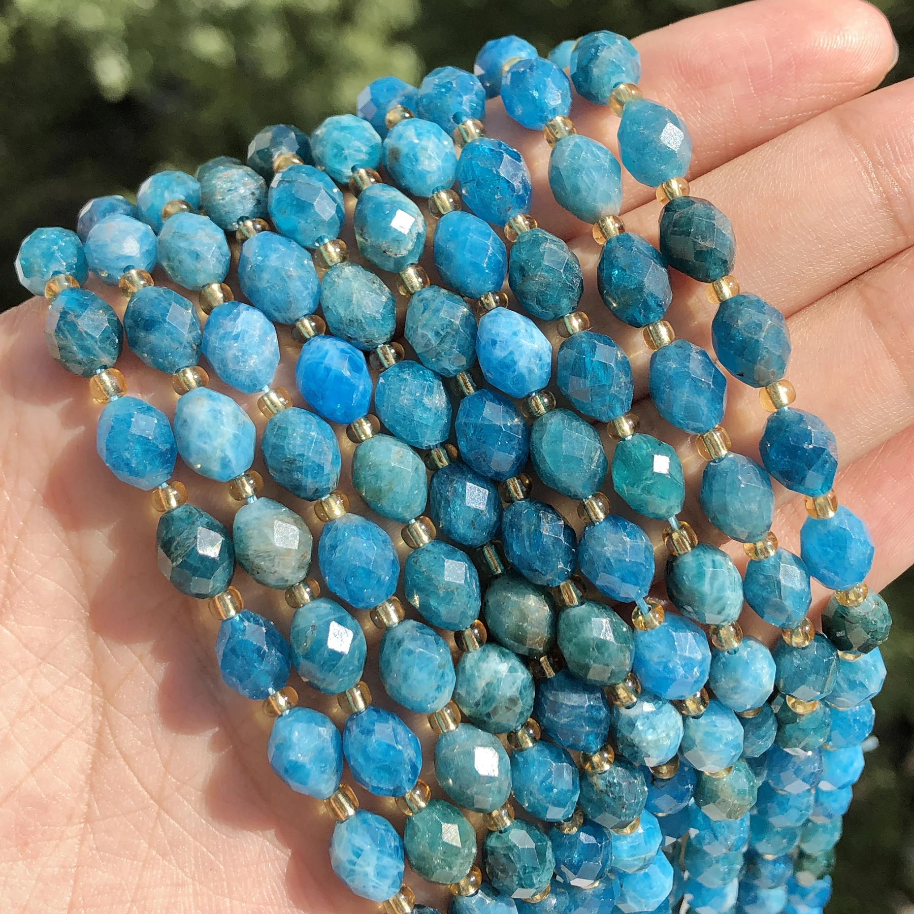 AAA Natural Apatite Gems Loose Beads 8x7mm Faceted Oval Shape Beads for Jewelry Making Diy Bracelet Earring Accessories image 5