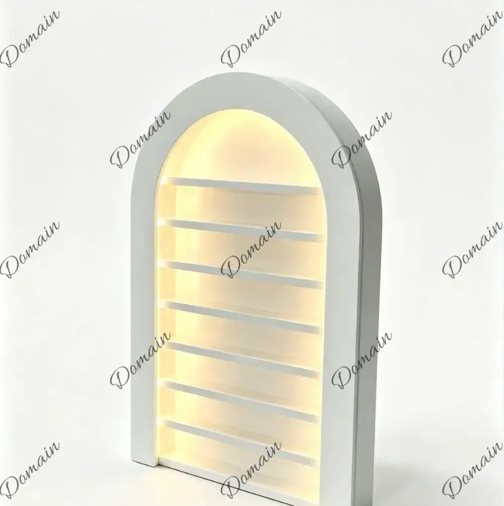 LKJ DI Sulla Wall Mounted Shelf Curved For Nail Store & Beauty Salon,Store Cabinets U