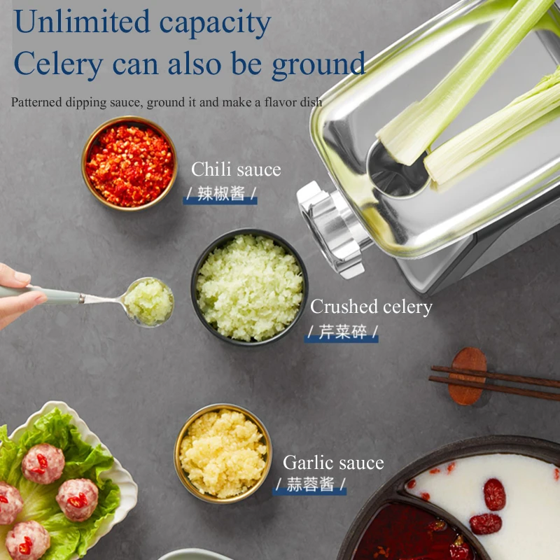 Electric Meat Grinder with Stainless Steel Blades, Heavy Duty Sausage Stuffer Tube, Home Kitchen, 2 Blades, 3 Plates, 3200W Max