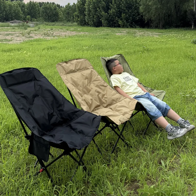 3-Position Adjustable  Moon Chair,Portable  Thick Padded Folding Camping Chair for  Outdoor Picnic,Hiking & Fishing