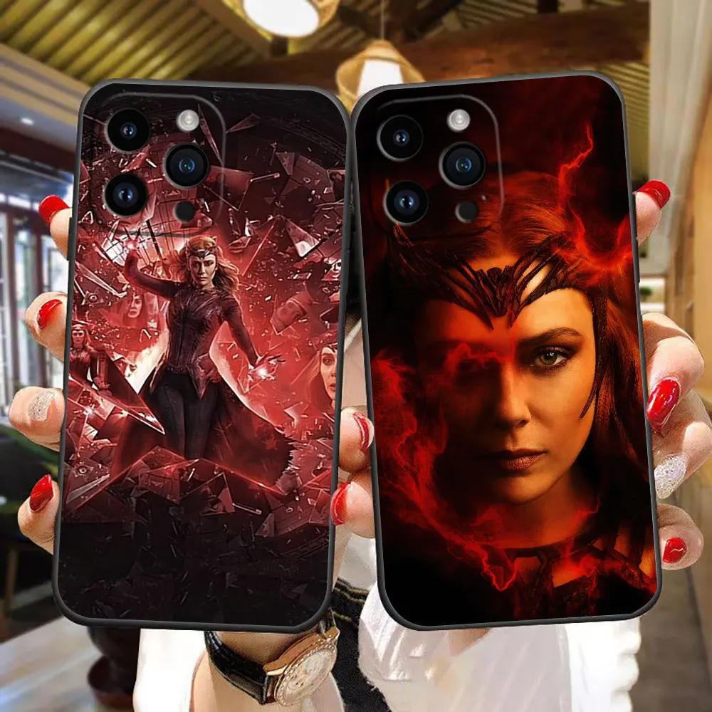 Marvel Wanda The Witch Phone Case For iphone 16 15 14 13 12 11 Pro XS Max Mini X SE 2020 2022 8 7 6 5 Black Case Funda Shell 