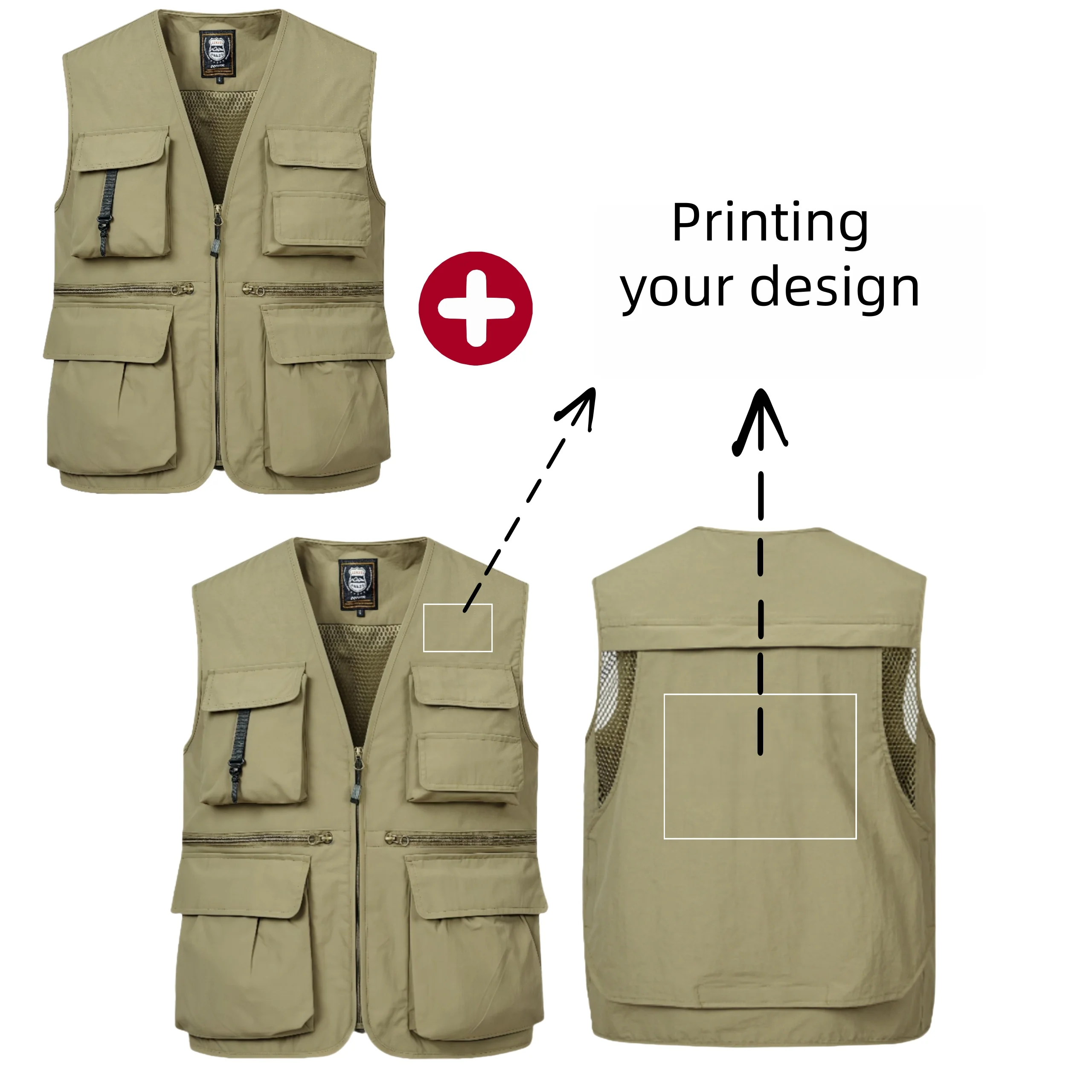 2026 Customizable Multi-Pocket Vest Business Suit Vest For Volunteers Travel Photography Advertising Fishing Printing Logo