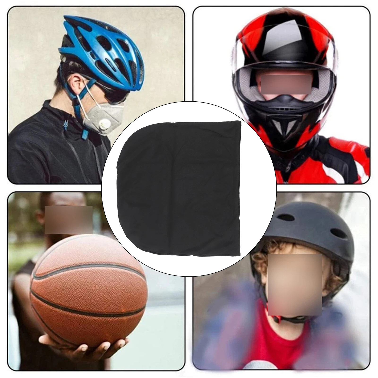 47x42cm Black Oxford Fabric Helmet Carry Bag With Drawstring Dust Storage Sack For Motorbike Bicycle Riding Safety Gear