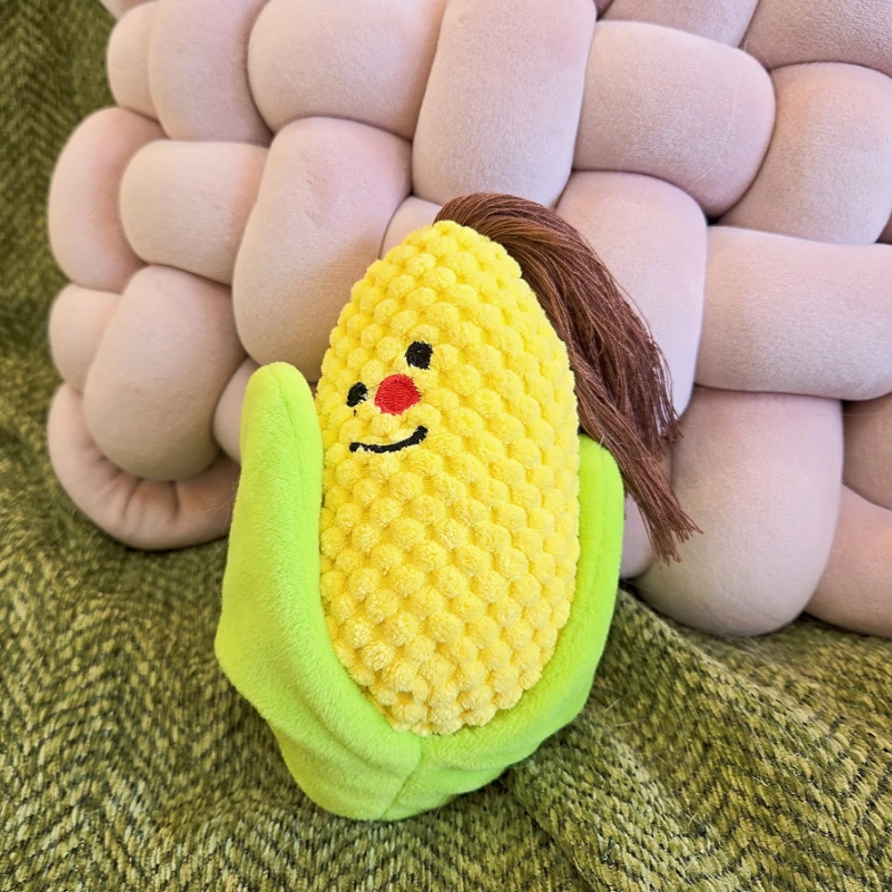 

Corn Chew Plush Dog Toy Bite Resistant Hidden Food Sniffing Training Squeaky Crinkle Toys for Puppy Pets Teeth Cleaning