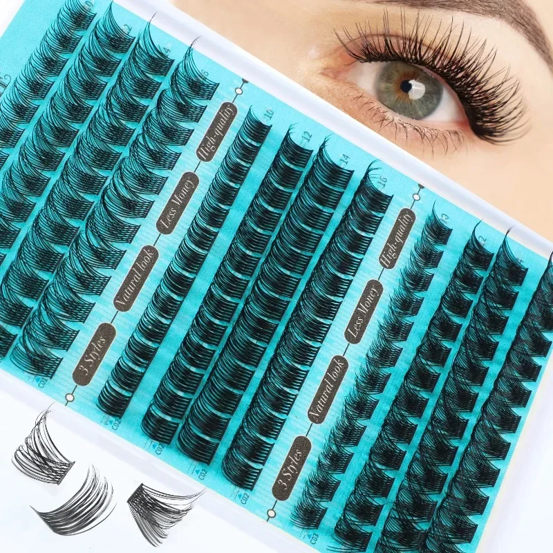 148 Individuele valse wimpers Starterkit Ready Cluster Lash Set Bond en Seal Mix Vergroot uw ogen Pluizige natuurlijke nepwimpers