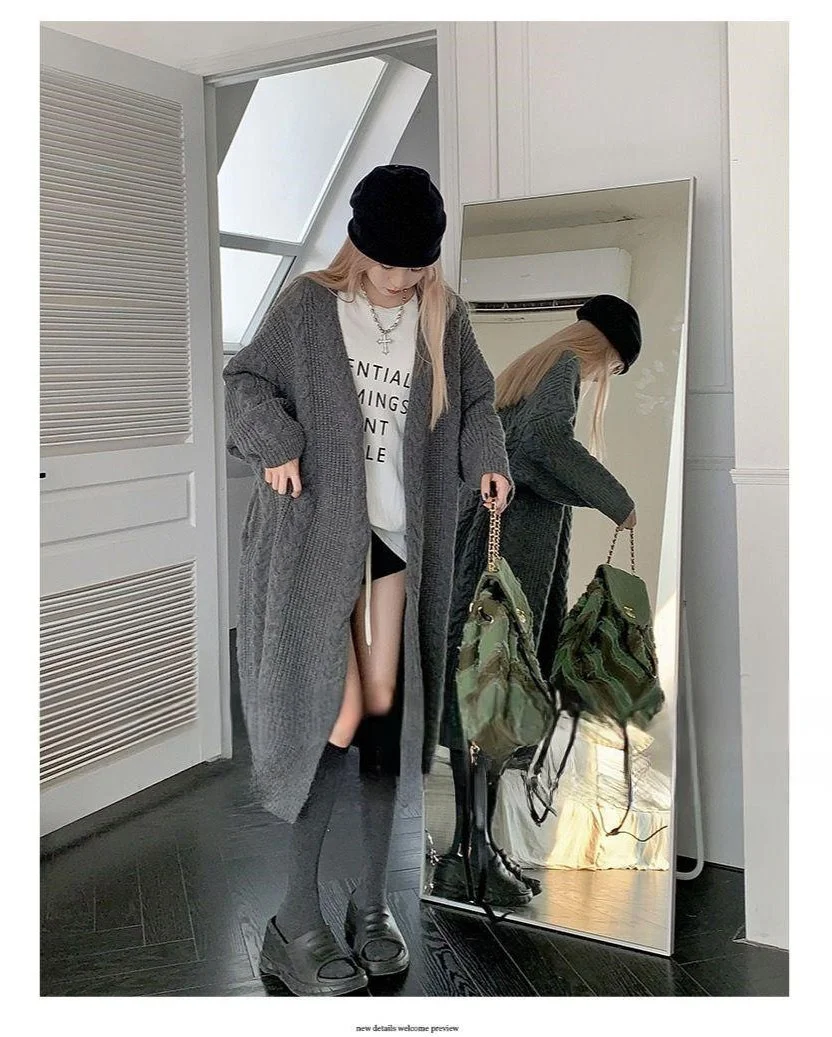 

Mid-Long Cardigans Office Womens Winter Soild Fresh Hoody Sleeveless Mesh Half-Sleeve Thin Button-Up Knitthing Comfy Splicing OL