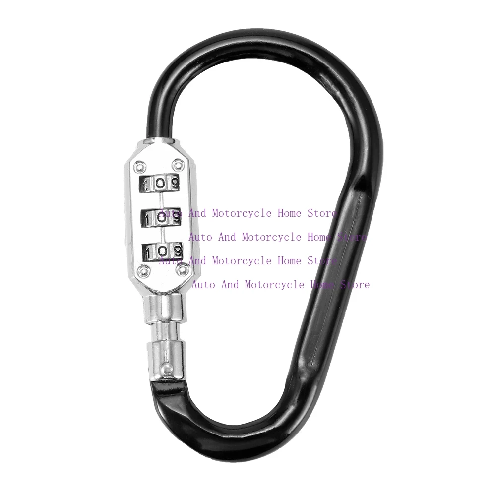 Portable Anti Theft Bike Motorcycle Helmet Lock Resettable Code PIN Spring Combination Lock High Quality Climbing Hook 10.8cm