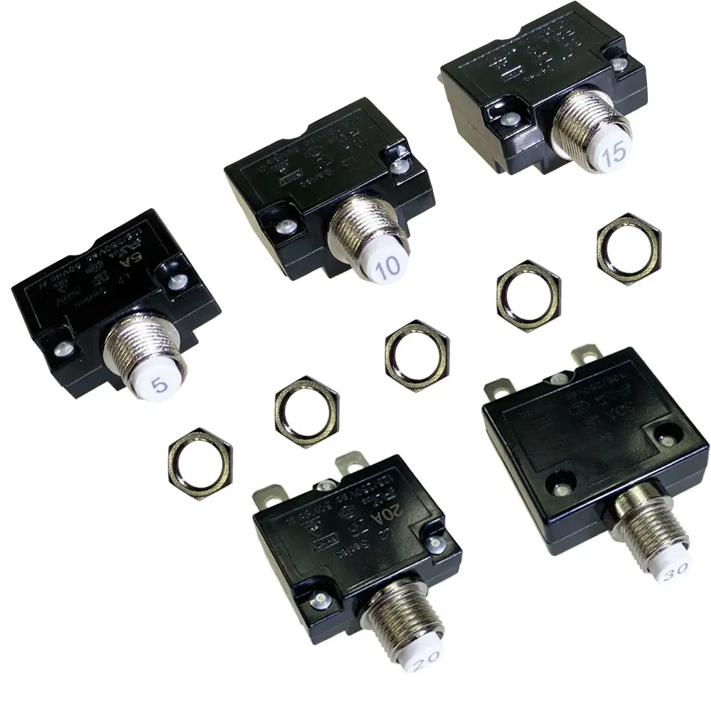 IZTOSS Push-button Circuit Breakers Manually Resettable with Nut Retaining Ring Thermal Fuses for Automotive Industry Boat Truck