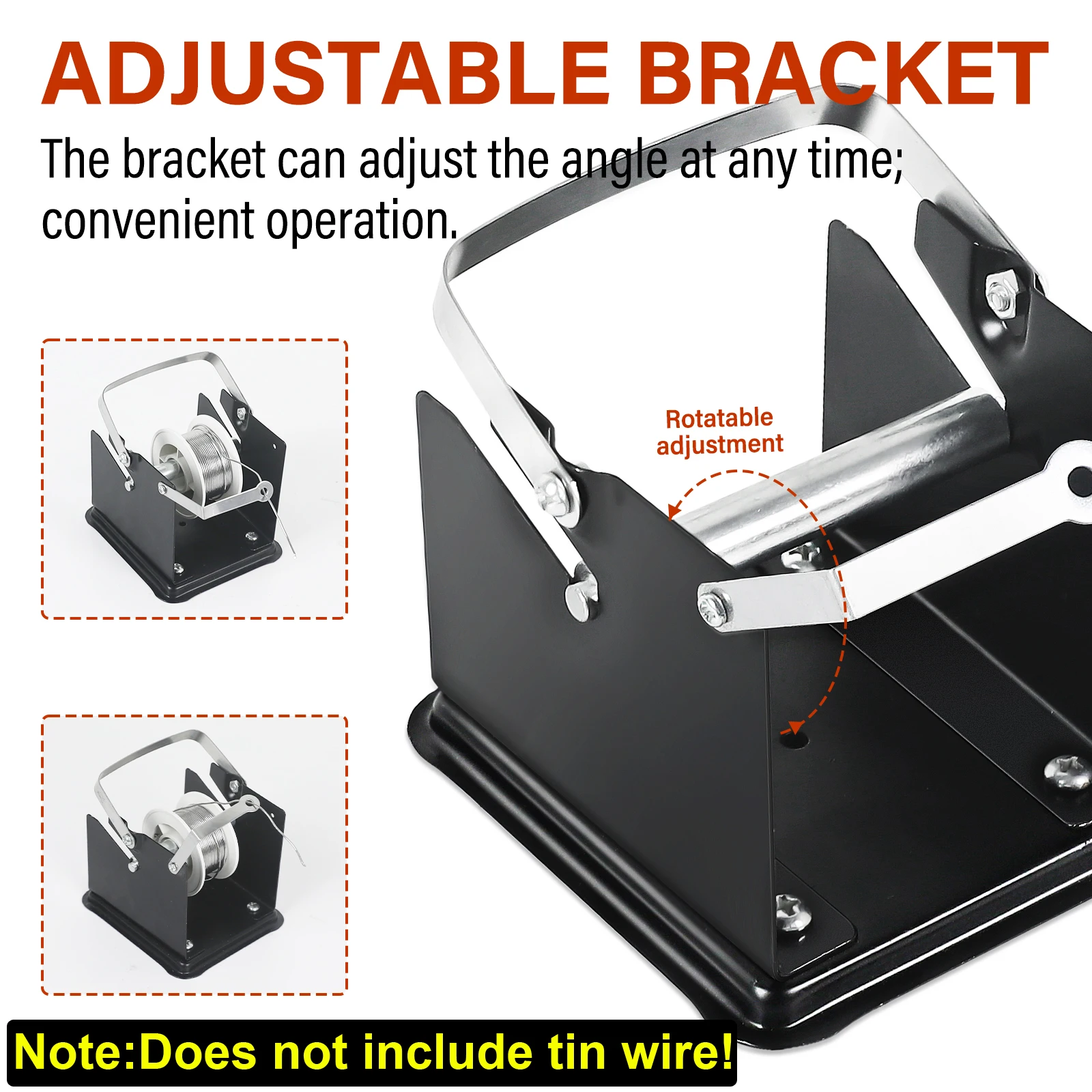 Toolour Solder Wire Stand Welding Wire Adjustable Roll Holder Solder Dispenser Reel Soldering Iron Holder Welding Tool