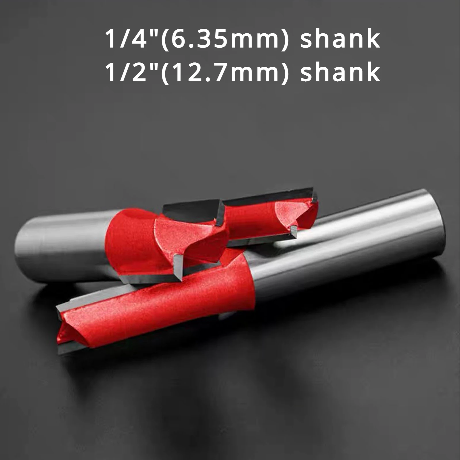 

2pcs Carbide 1/2" 1/4" Shank Woodwork Milling Cutter Straight Router Bit Cleaning Bottom Straight Blade Slotting 6.35mm 12.7mm