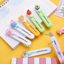 1pcs Cute Utility Knife Portable Mini Color Fruit Star Rainbow Paper Cutter Opener for Box Wrapping Office School F7120