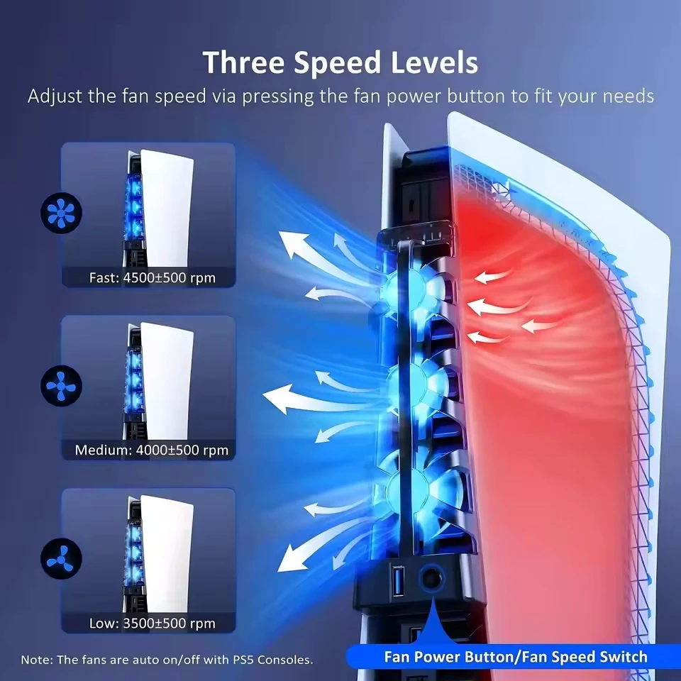 Fan Cooling For Sony Playstation Play Station PS 5 PS5 Disc Digital Console Cooler Gaming Accessories Game Ventilator USB Table