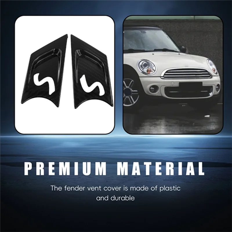 علامات جانبية من ألياف الكربون الحقيقية فتحات تراكب غطاء الحاجز لميني كوبر R55 R56 R57 R58 R59 MK2 2007-2013-A08Q