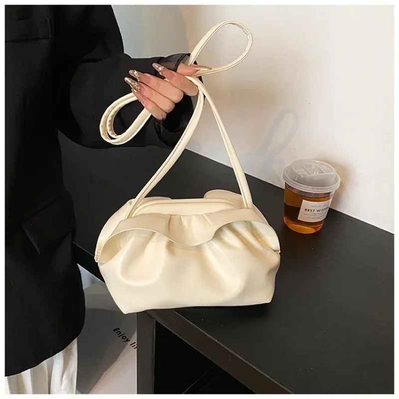 

Ladies Luxury Brand Designer Synthetic Leather Y2k Cloud Small Handbag Color Soft Dumpling Shoulder Crossbody Women's Bag Gifts