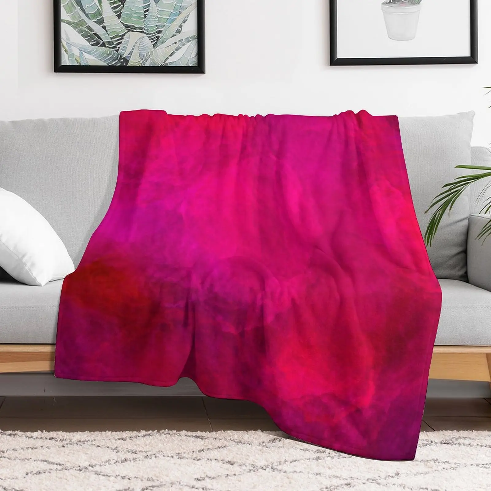 fuschia Pink Throw Blanket