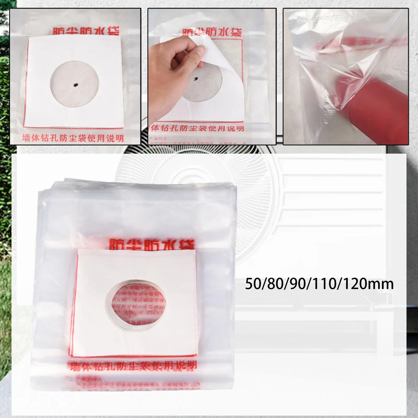 50 Pieces Dust Collection Bags Cover Household Thickened Drill Dust Collector Bags Collecting Cover for Air Conditioner
