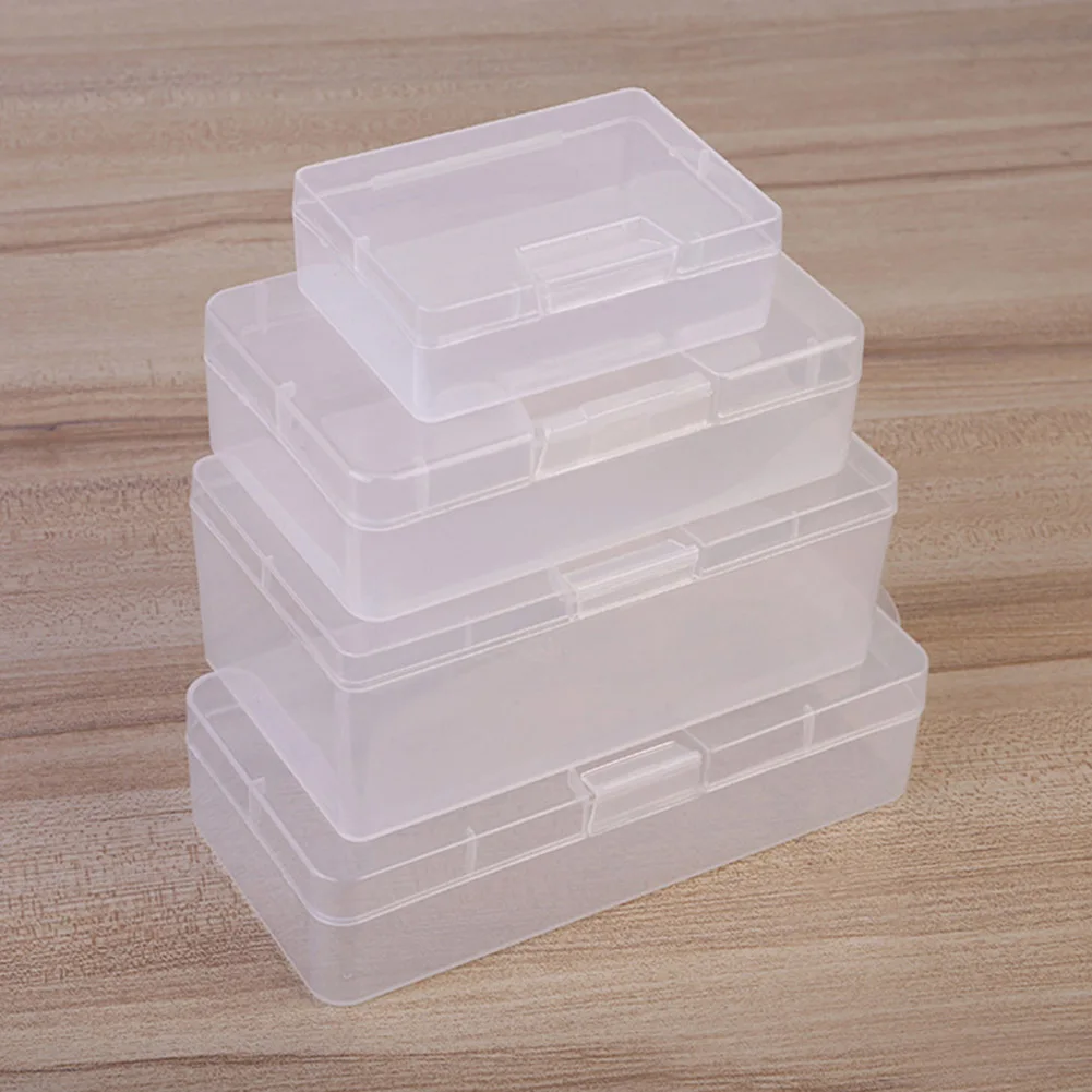 Transparent Plastic Cosmetics Hardware Parts Jewelry Storage Case Container Packaging Box For Earrings Rings  Box Holder Case