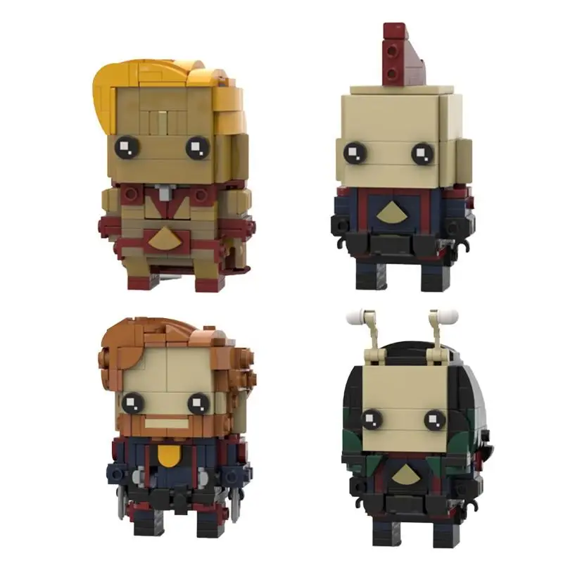 Toy ornaments MOC Guardians of the Galaxy series square head puzzle boy mosaic building block set birthday gift.