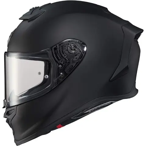 ScorpionEXO R1 Air Full Face Motorcycle Helmet with Pinklock Shield and Bluetooth Ready Speaker Pockets DOT ECE Solid Matte Bla