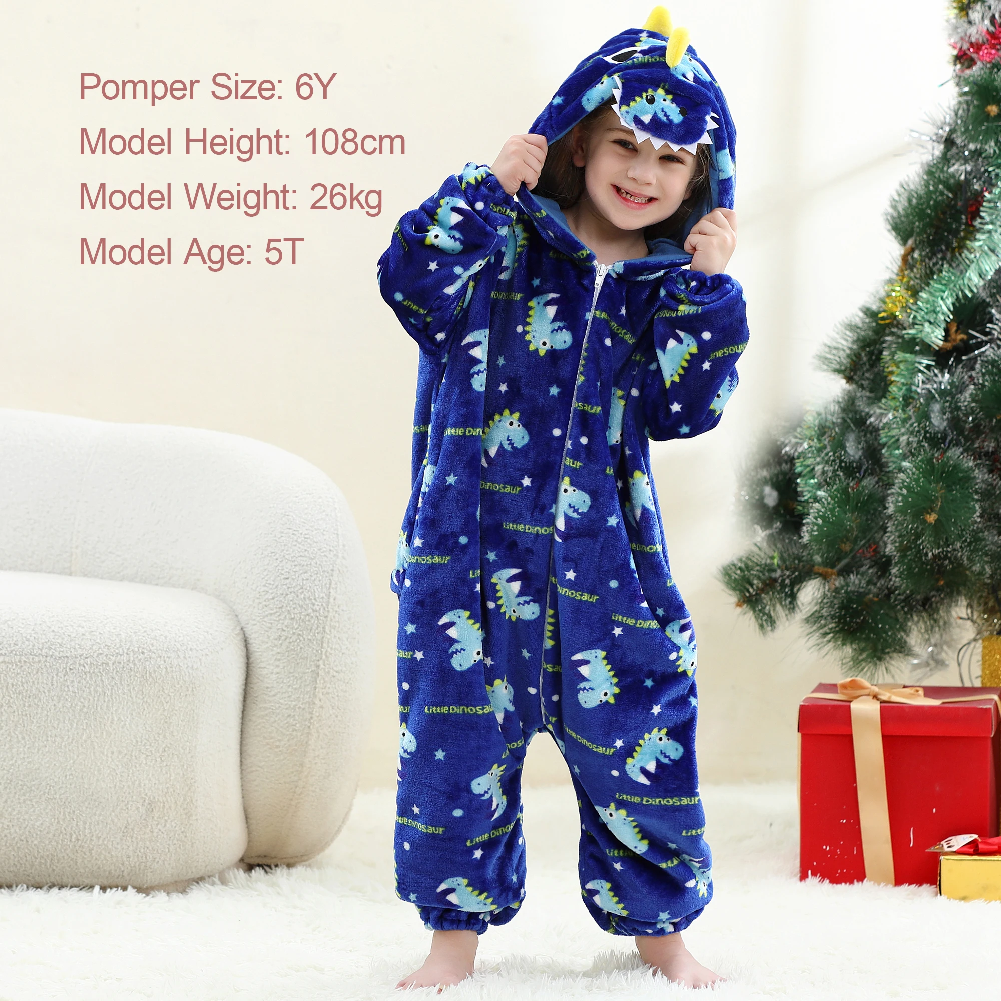 MICHLEY Löwen-Kinder-Schlafsack, Flanell-Decke, Schlafanzug 3-12 Jahre, Kapuzenpyjama, Kostümkleidung, Jumpsuit für Jungen und Mädchen – Detail 22