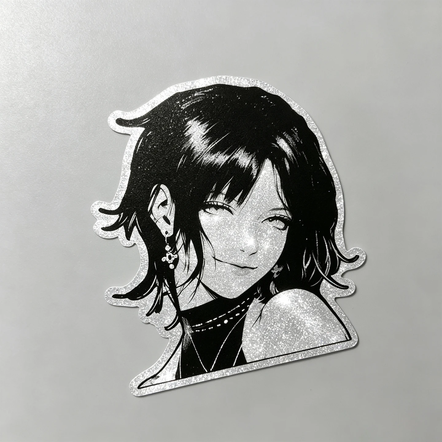 JDM Anime Girl Rose Glitter Sparkle Motorcycle Stickers Moto Scooter Body Windshield Fuel Tank Top Case Vinyl Decals Accessories