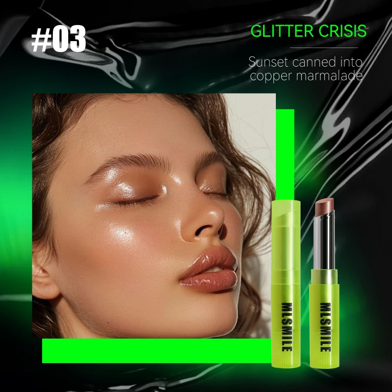 ゼリーグリッターハイライト&コンタリングスティック&リップスティックアイシャドウマクエップ防水シマーリップハイライター音楽フェスティバル用