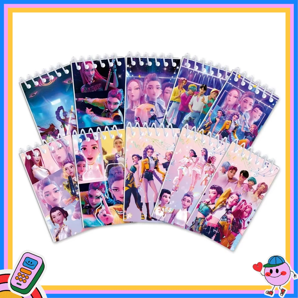 Cuaderno Kpop Demon Hunters Huntrix Rumi Mira Zoey, carpeta con patrón de Anime, suministros de papelería, regalos para la vuelt