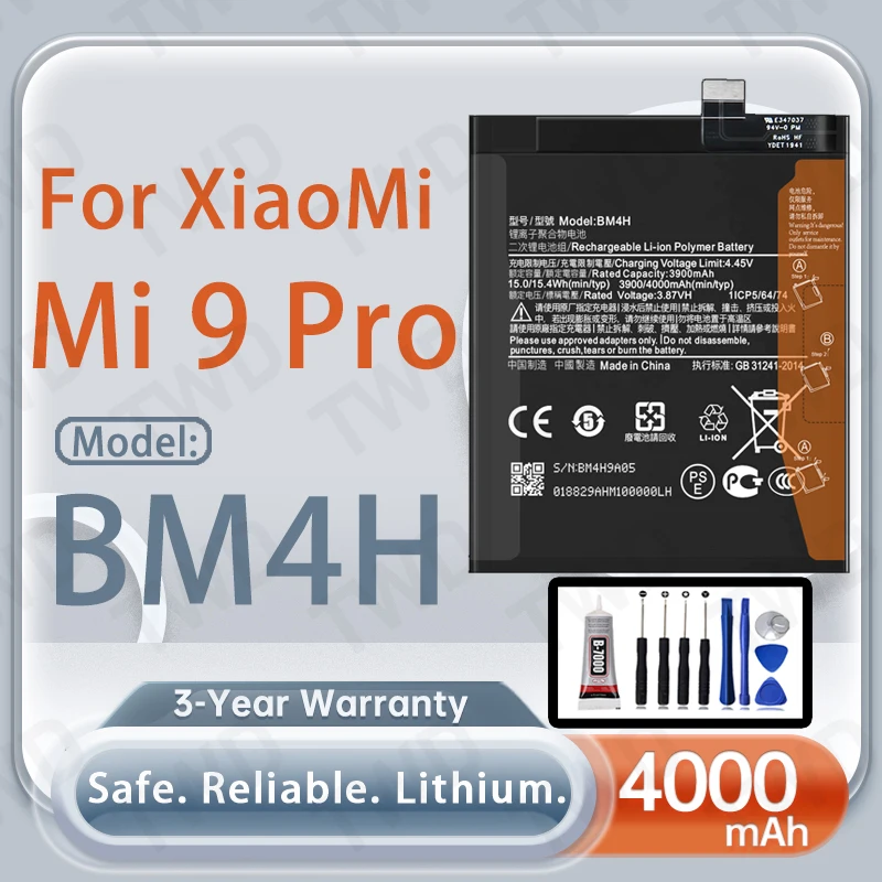 

BM4H Battery For XIAOMI Mi 9 Pro Batteries New High Quanlity+Free Tools