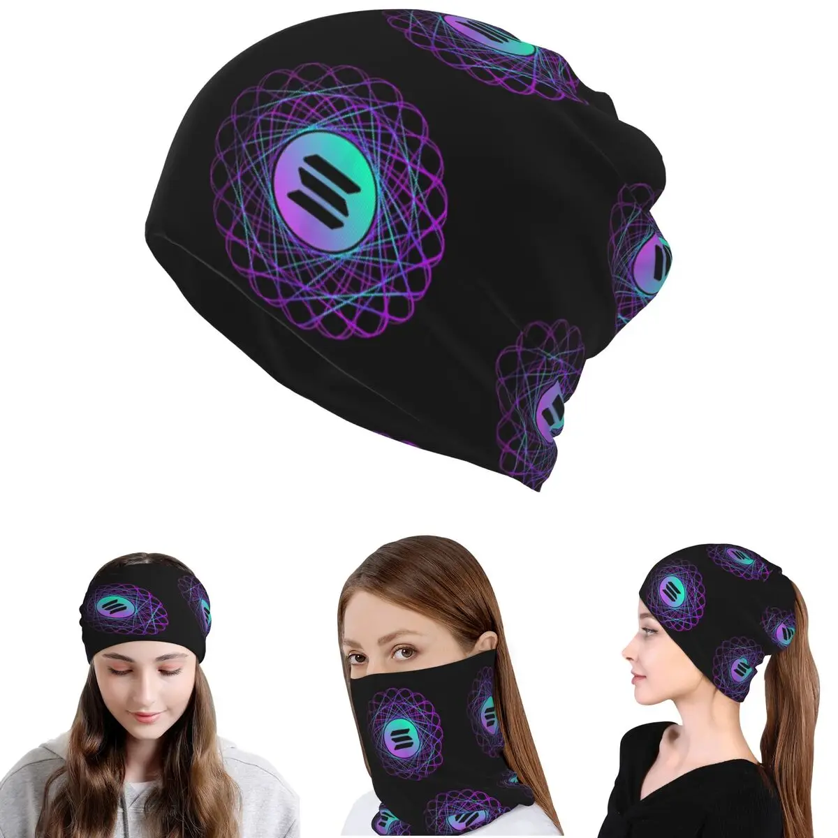 

Криптовалюта Solana - Шарф-бандана Solana SOL, многофункциональный головной убор, шапка-бини, унисекс, для взрослых, можно стирать.