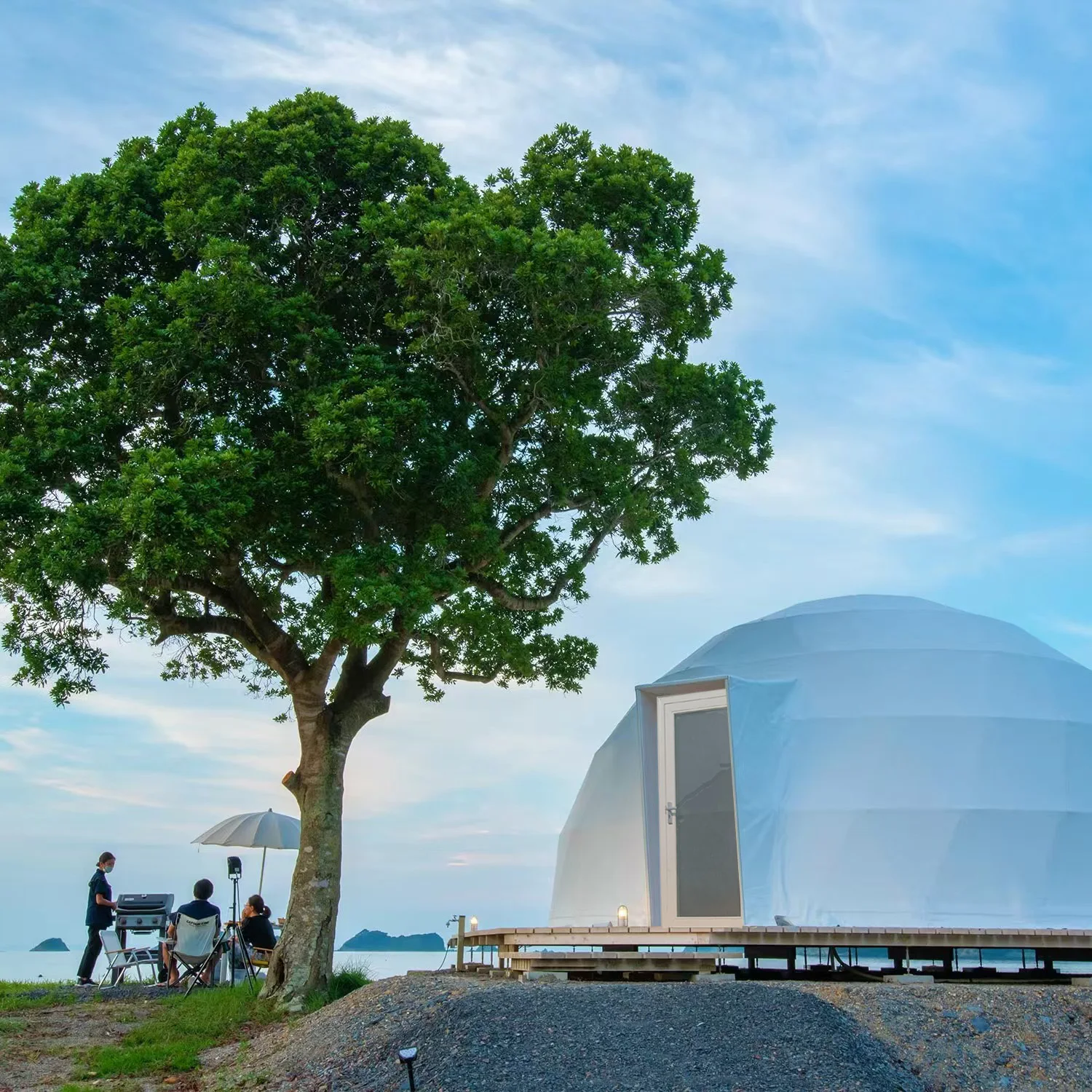 Luxury 6m Geodesic Dome Tent Waterproof PVC Glamping Igloo House With Panoramic Window 4 Season Outdoor Prefab Shelter