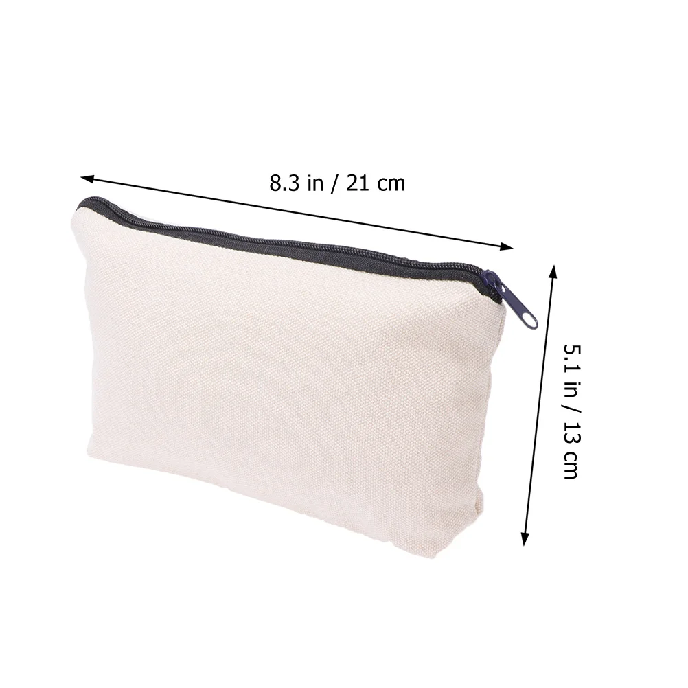 

10pcs Canvas Pencil Case Small Bags Pouch Makeup Toiletries Mesh Zipper Bulk Travel Kids Stationery Coin Bag Pen Pouch