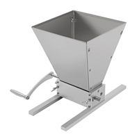 2 Aluminum Bars W/ Malt Mill Hopper & Crank Handle Silver Grain Crusher Stainless Steel Hand Malt Mill Crusher Roller Adjustable