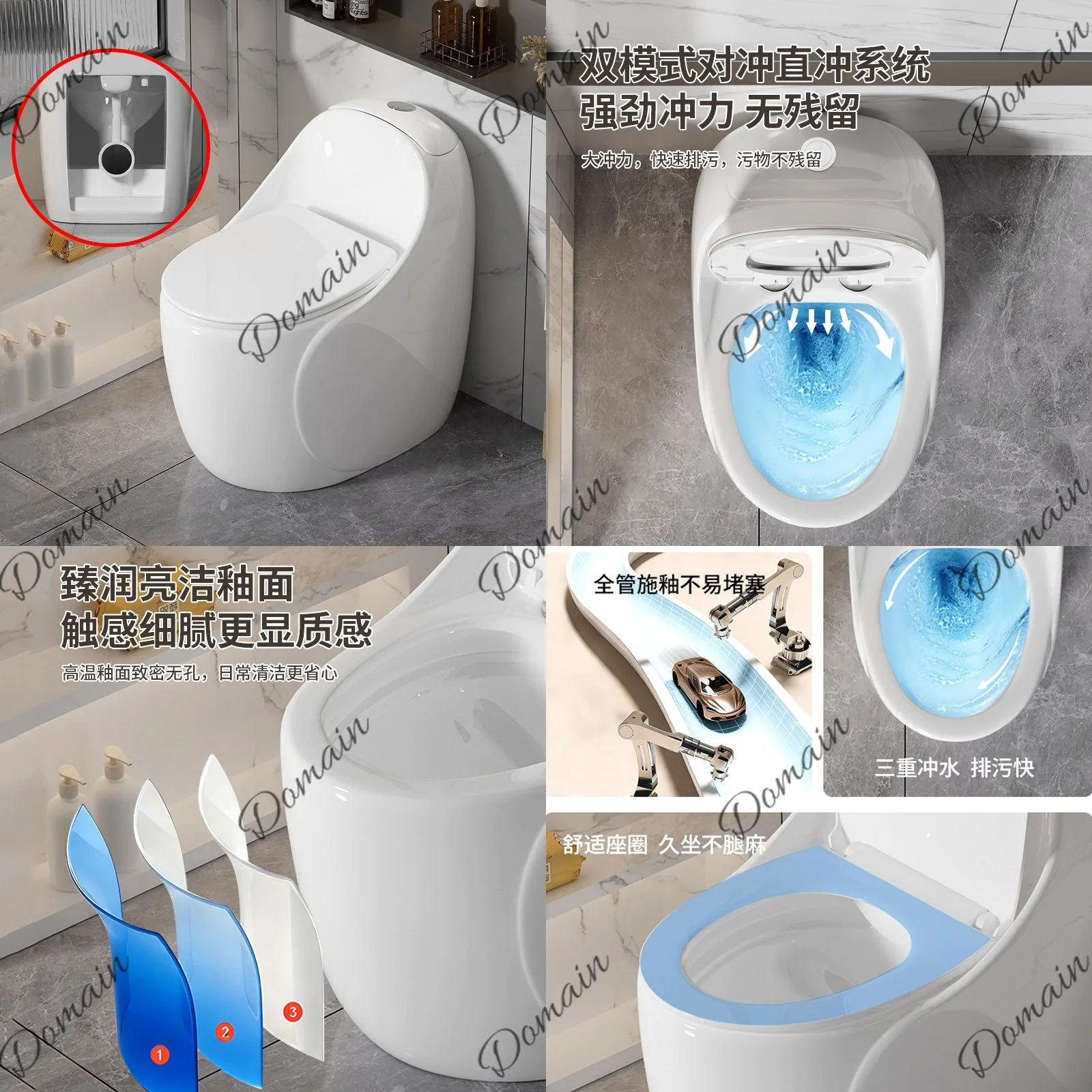New Creative Egg-Shaped Wall-Mounted Toilet Direct Flush Anti-Odor Anti-Splash Large Flush Power Horizontal Outlet