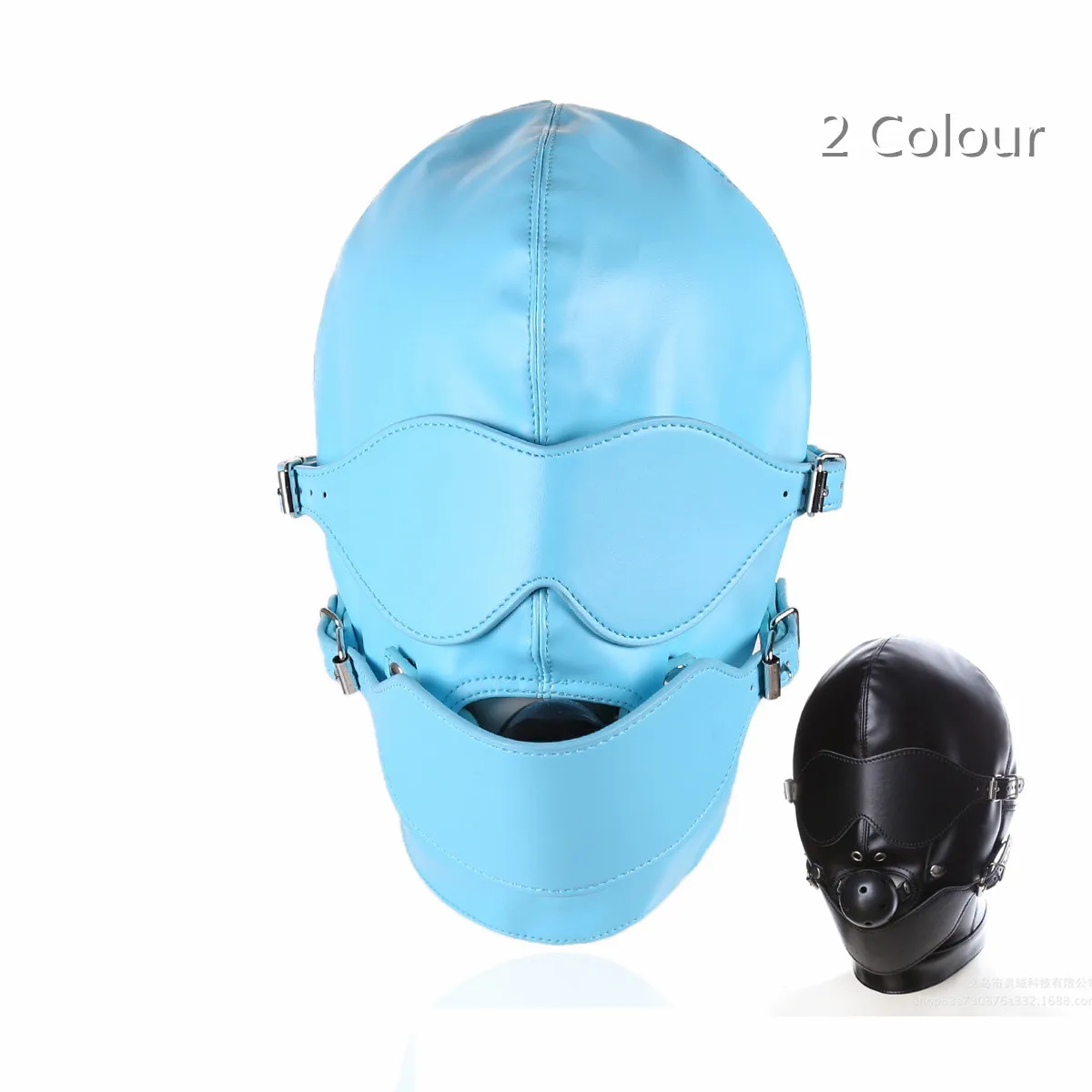 Slave Leather Full Hood Mask with Blindfold Eye Mask Openable Mouth Gag for Men Women Fetish Bdsm Bondage Adults Games Sex Toys