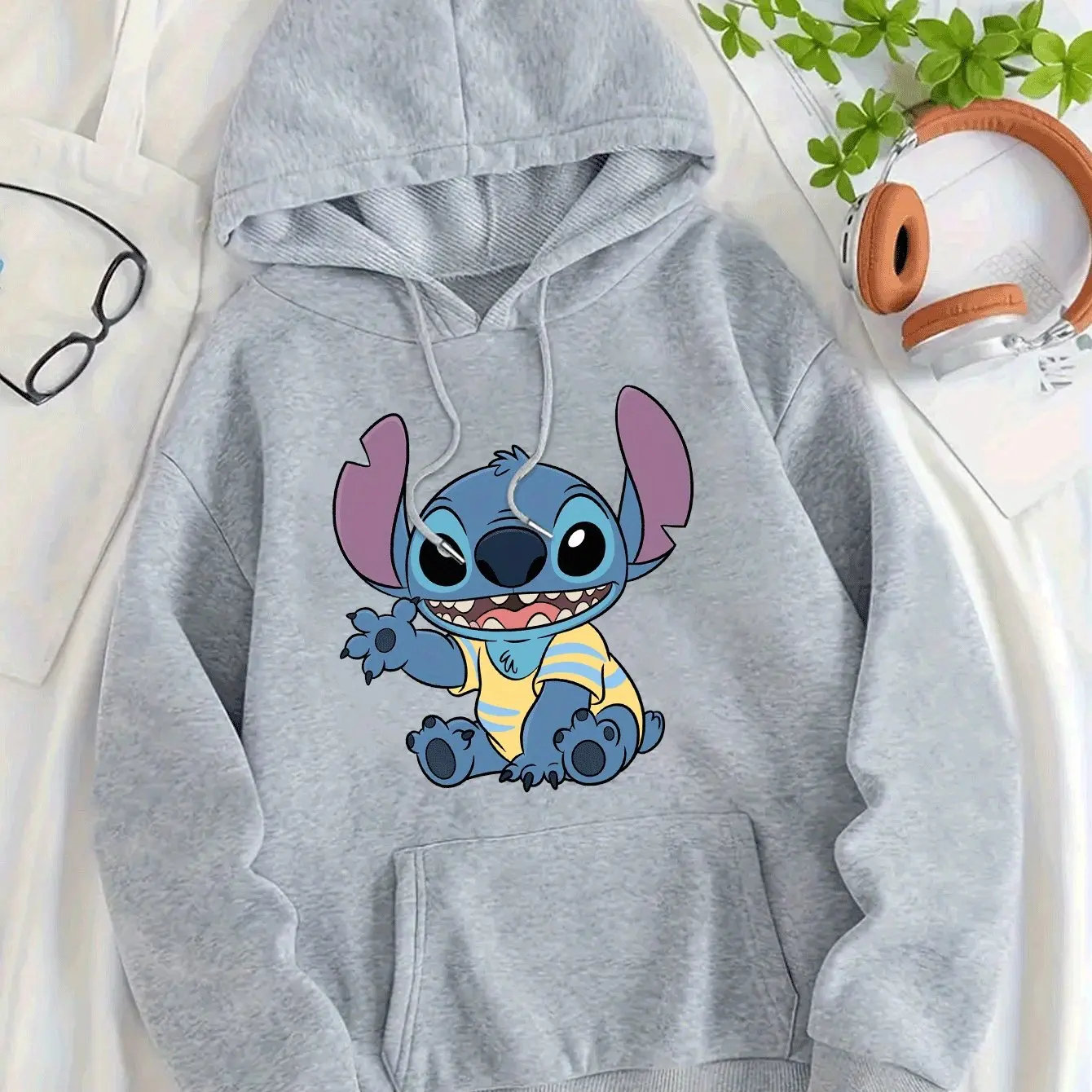 

Мужские и женские рождественские толстовки с капюшоном Disney Stitch, модные толстовки унисекс большого размера, осенне-зимние флисовые повседневные универсальные