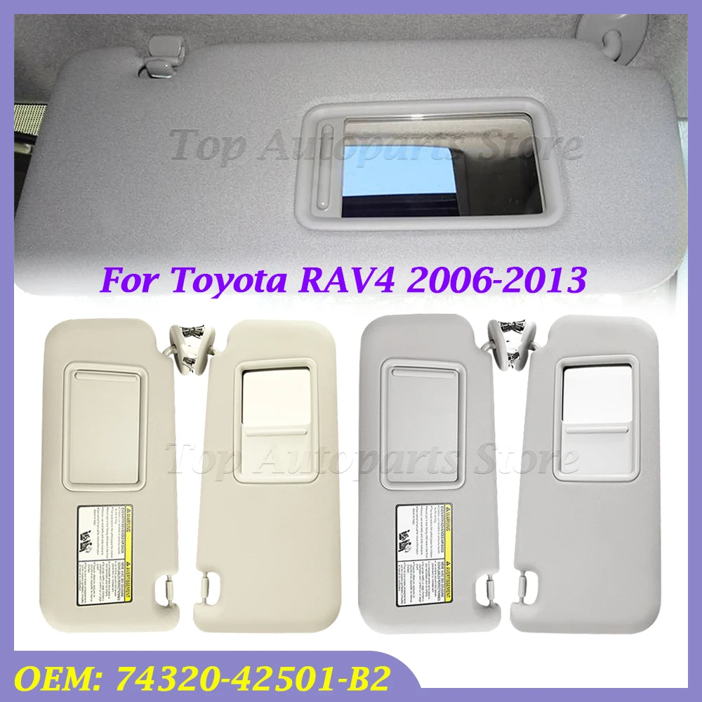 

Пара для блокировки солнечного света 74320-42501-B2 для Toyota RAV4 2006-2013, автомобильный солнцезащитный козырек, аксессуары для люка на крыше, бежевый, серый