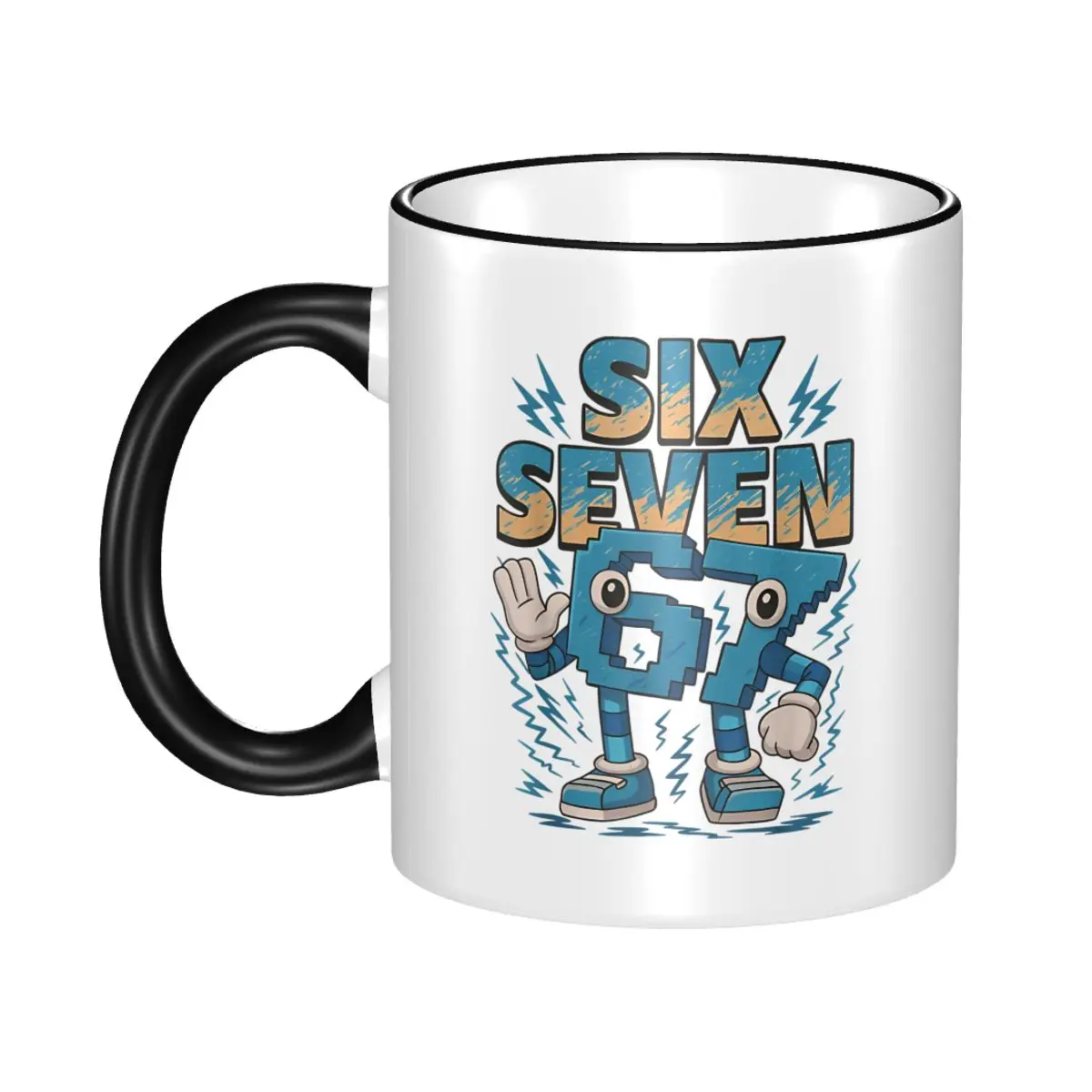 Kids Meme 67 Six Seven 6 7 Italian Brainrot Merch Coffee Mug Kawaii Cup Gifts
