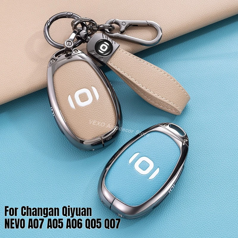 

Чехол-брелок для ключей электромобиля из цинкового сплава для Changan Qiyuan NEVO A07 A05 A06 Q05 Q07, защитный чехол-футляр для автомобильного ключа, держатель-сумка с застежкой