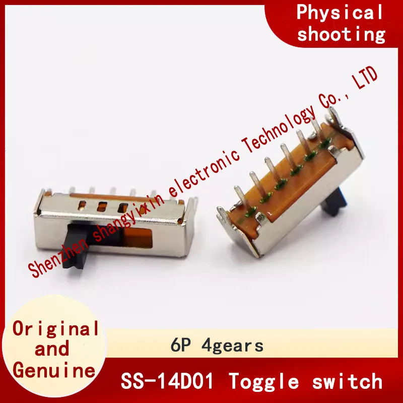 SS-14D01 single-row 6-pin 4 four-speed vertical toggle switch In-line Bluetooth speaker with ball bearing toy sliding switch