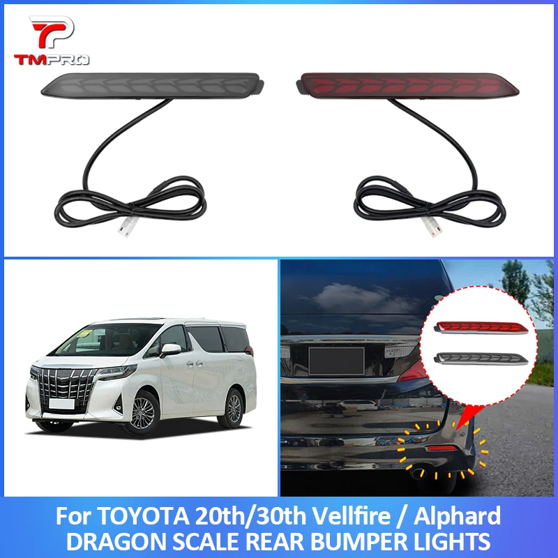 

For Alphard Vellfire 20/30 series 08-22 rear bumper lights, brake lights, and daytime running LED turn signals