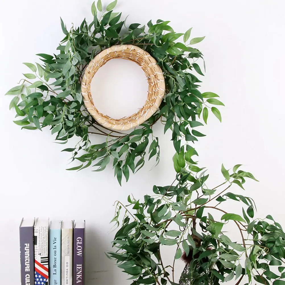 

2Pcs Artificial 170cm H made Artificial Willow Rustic Eucalyptus Vine Willow Rattan Home Wedding Decorations