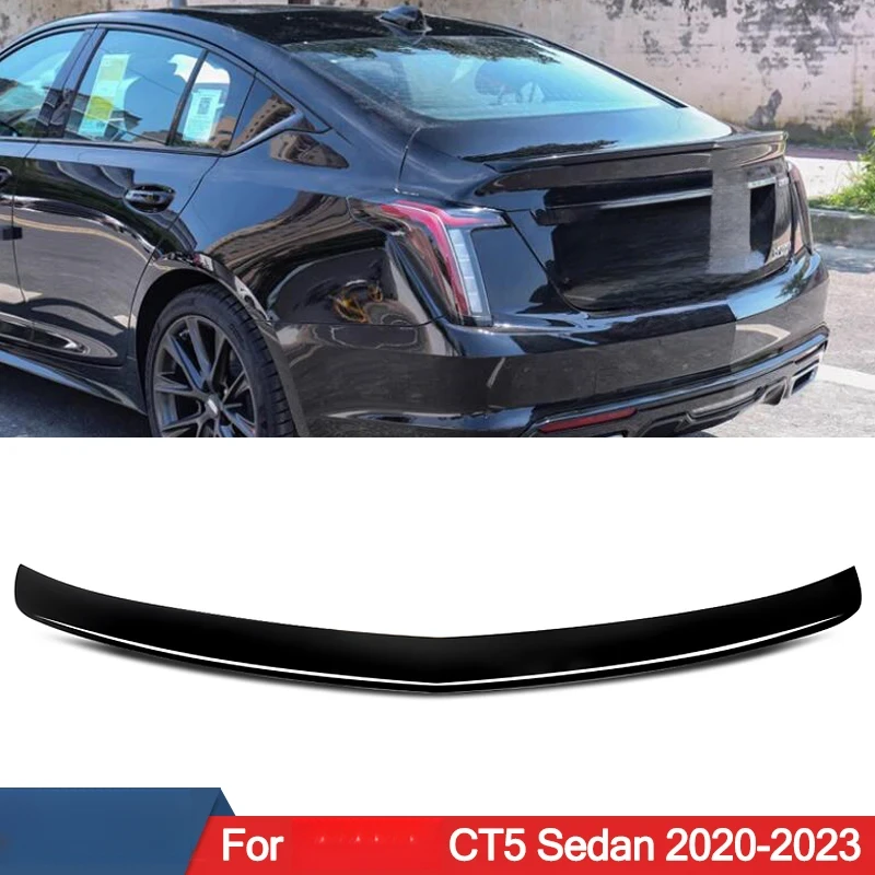 High Quality Primed ABS Trunk Spoiler Gloss Black For CT5 2020-2022