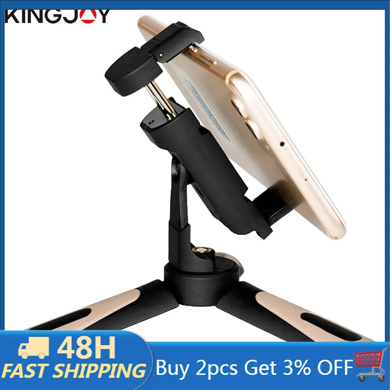 

KINGJOY Mini Phone Tripod 360 Rotation iPhone Mount Holder Flexible Tabletop Tripode Stand for SLR Camera, Stabilizer,Ring Light