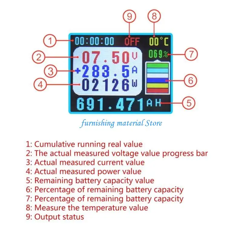 

Y5GD Professional 6 in 1 Battery Management System Colored LCD Screen Display