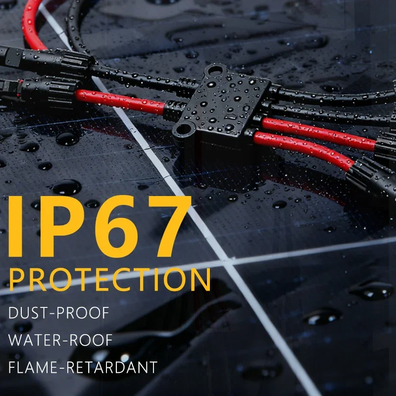 PV Parallel Connector Solar Y Branch Splitter Cable DC1000V 35A IP67 Solar Panel Photovoltaic Adapter image 3