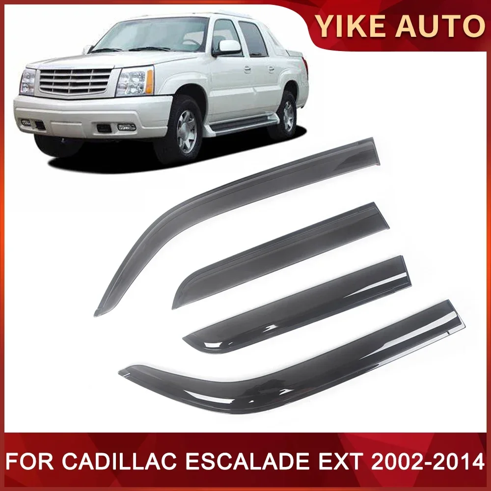 Window Visor for CADILLAC ESCALADE EXT 2002-2014 Weathershield Door Visor Wind Sun Rain Guards Side Window Wind Deflectors Auto