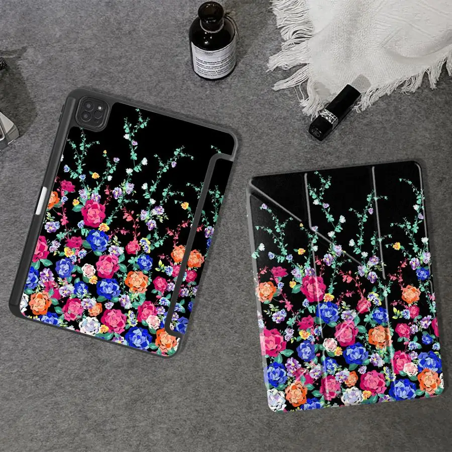 

Vibrant Flower Print Holder Cover Tablet Case For iPad Mini 6 7 Pro 11th 10th 9th 8th 7th 12.9inch Air 4 5 M3 M2 1 2 M4 11inch
