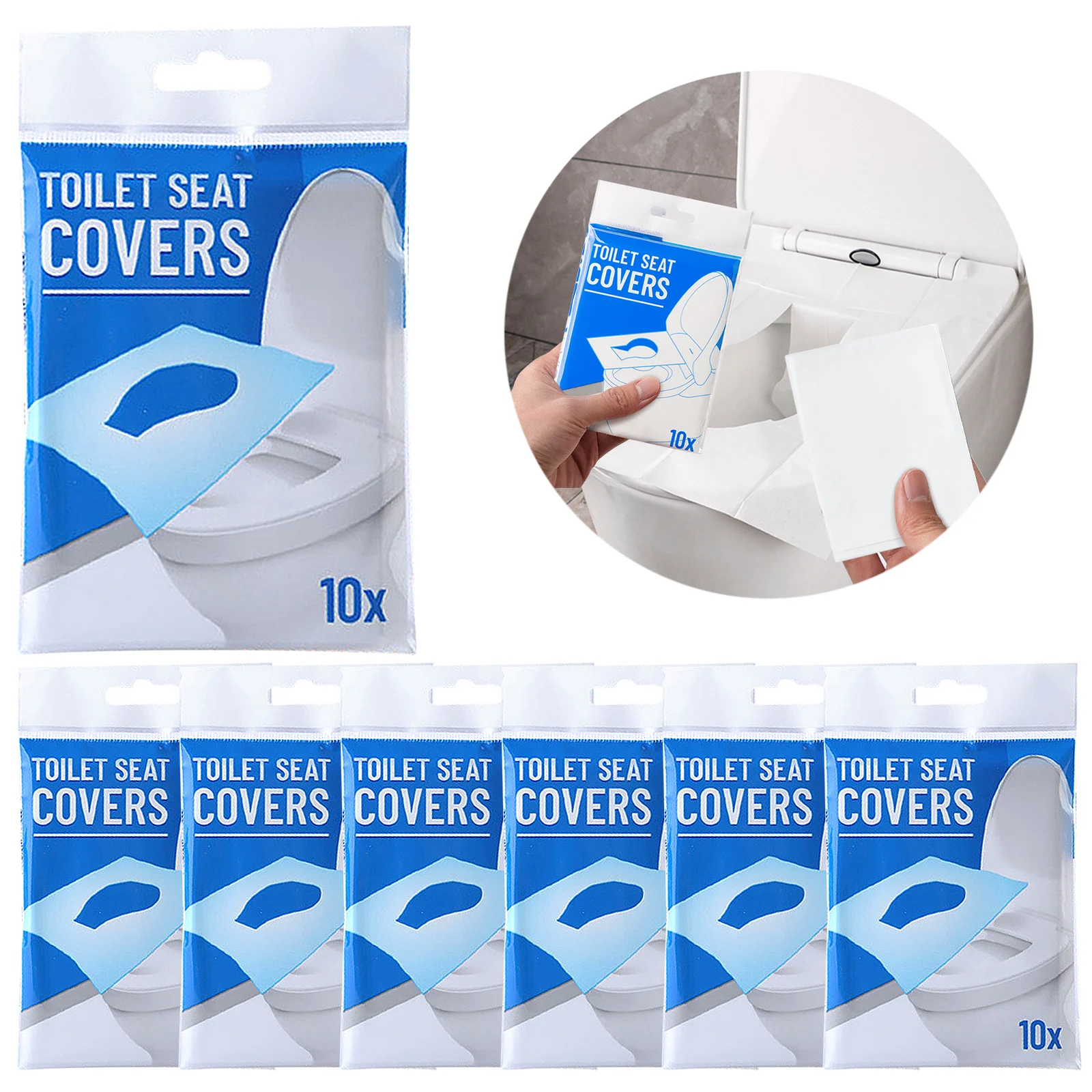 10/40/70pcs Disposable Toilet Seat Covers - Travel Toilet Seat Cushions, Individually Packaged for Convenience. Public Restrooms